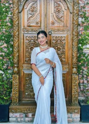 Indian Soft Weight Less Jorjet Saree with Less Work